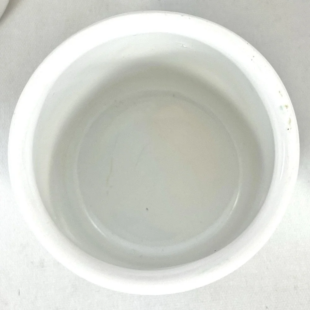 Vintage‎ White Ceramic Mini Canister Copper Lid Rustic Farmhouse Decor